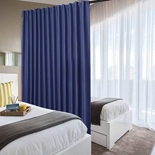 DWCN Patio Sliding Door Curtains - Extra Wide Curtains for Glass Door, Privacy Room Divider Blackout Thermal Curtain Panel with Back Tab & Rod Pocket for Bedroom Partition, 120 x 84 Inches, Navy Blue