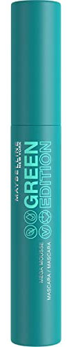 Maybelline New York Wimperntusche für mehr Volumen und Länge, Vegane Formel mit natürlichen Inhaltsstoffen, Green Edition Mega Mascara, Nr.03 Brown