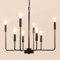 Depuley Kronleuchter Schwarz Metall, Klassischer Pendelleuchte LED, 8 Flammig, 8*E14, Vintage Hängeleuchte im Europäischen Stil, Deckenlampe Esstisch für Bauernhaus Küche Halle Esszimmer Wohnzimmer