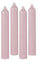 4er Pack Rustikale Stabkerzen H:25 cm Ø:3,8 cm diverse Farben Brenndauer 22 Stunden Kerze Advent Weihnachten Deko, Farbe:Hellrosa