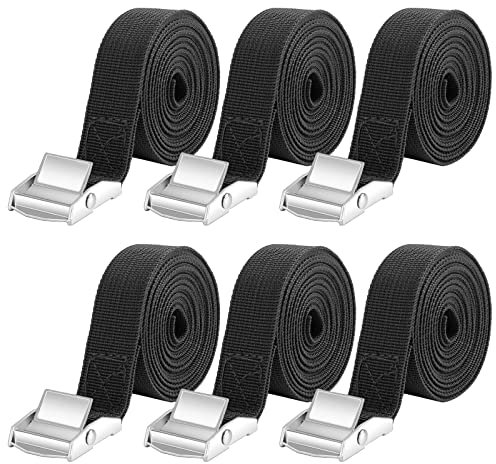 jind 6Pcs Tie Down Straps, 3m*25mm Heavy Duty Tension Belts, Adjustable Lashing Straps Ratchet 250kg(550lbs), Luggage with Buckle for Motorcycles Trucks Cargo Vans Trailer(Black)