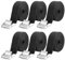 jind 6Pcs Tie Down Straps, 3m*25mm Heavy Duty Tension Belts, Adjustable Lashing Straps Ratchet 250kg(550lbs), Luggage with Buckle for Motorcycles Trucks Cargo Vans Trailer(Black)