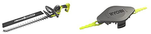 Ryobi RY18HT55A-0 18V ONE+ Cordless 55cm Hedge Trimmer (Bare Tool), 18 V & Double Serrated Blades Head for RAC155 Edger Black