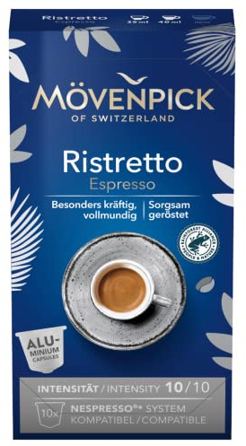 Kaffeekapseln RISTRETTO ESPRESSO in Alukapseln von Mövenpick, 10 Stück