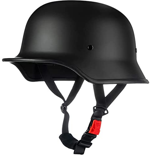 Casco Demi Jet Aperta Mezzo Stile tedesco Casco Scooter ECE Omologato, Mezzo Casco Da Moto Caschi Cromwell Per Moto Donna Uomo Casco A Scodella Moto, Para Mofa Scooter Crash Racing 1,M