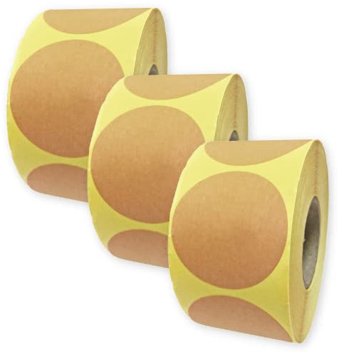 1500 Piezas, 50mm Kraft Etiquetas Pegatinas Adhesivas Redondas Marrón
