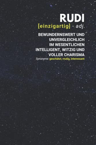 Rudi (einzigartig) bewundernswert: Notizbuch inkl. To Do Liste | Das perfekte Geschenk | personalisiert mit dem Namen Rudi | Geschenkidee | Geschenke | Name
