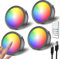 Faretto LED RGB a Batteria Ricaricabile USB, 2400mAh Luci Colorate da Armadio con Telecomando Luci LED Vetrine Senza Filo Lampada Sottopensile Cucina LED Magnetica Luce Notturna Touch Adesiva Batteria