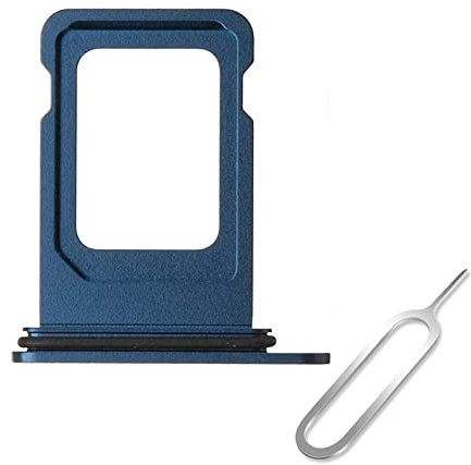Cemobile SIM-Kartenfach Slot Halter Ersatz für iPhone 12 Pro / 12 Pro Max (Einzel-SIM-Version) mit wasserdichtem Gummidichtungsring + SIM-Tray Open Eject Pin (Pacific Blue)