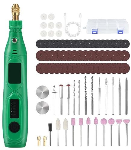 TOPEV Handheld Mini Cordless Rotary Tool, 3.7V 5-Speed Li-ion Electric DIY Grinder Kit, with 105 Accessories, Tool Kit USB Rechargeable for Engraving, Cutting, Polishing, Cleaning, Craft Projects