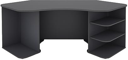 byLIVING Schreibtisch THANATOS / Gaming-Tisch in Anthrazit / Eck-Schreibtisch mit viel Stauraum und XXL Tischplatte / Computer-Tisch / PC / Arbeits-Tisch / 198x76x85cm (BxHxT)