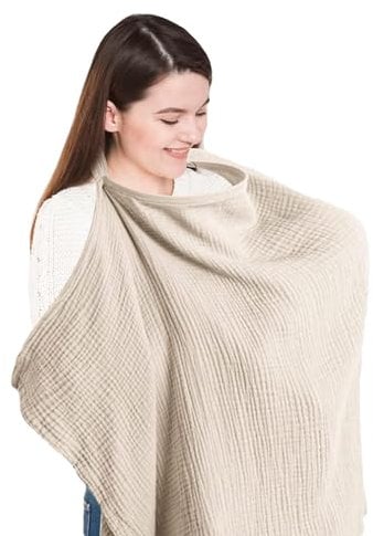 NVTRSD Stilltuch Für Unterwegs Stillschal 75x95 CM, Stillschal Stilltuch Stillschürze Stillschal Für Unterwegs (Khakifarbe)