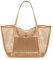 KALIDI FANCY FOREST Faltbare Mesh Strandtasche XXL Familie, Große Strandtasche Badetasche Shopper Tasche Damen für Urlaub Sauna Sport,Khaki