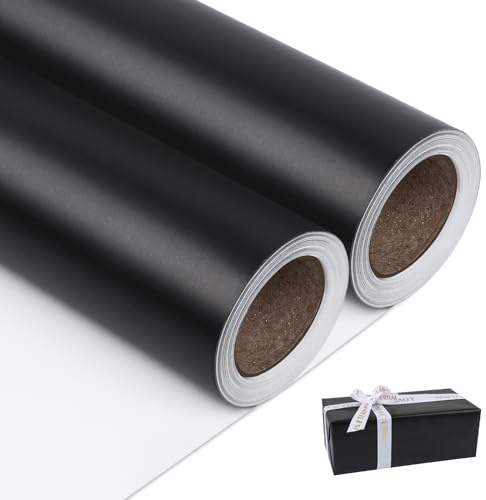 NESCCI Geschenkpapier, mattes Metall, Schwarz, Weihnachtsgeschenkpapier, 2