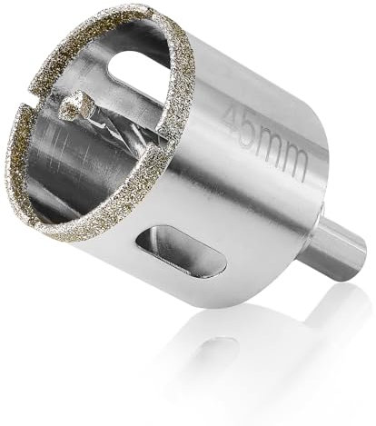 1-3/4 / 45mm Diamond Hole Saw with Center Drill Bit, Jamiikury Glass Hole Saw Tile Hole Saw Glass Hole Cutter for Ceramic Glass Tile Porcelain Marble
