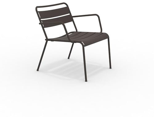 Mondo Viro Niedriger Sessel aus lackiertem Metall, Twist, Gartenstuhl, 69 x 70 cm, 72 h (Bronze)