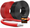 Oududianzi Solarkabel 6mm2 10m, Solar Verlängerungskabel 10m, Photovoltaik Kabel 10m, PV Kabel 6mm2 10m, Solarkabel Verlängerung 10m für Solarpanel, Wechselrichter (10m Rot+10m Schwarz)