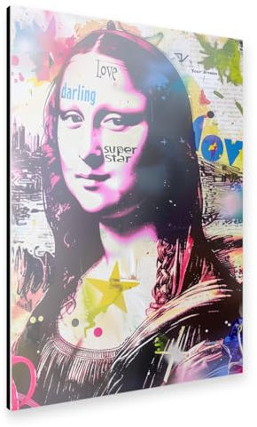 artboxONE Alu-Print 120x80 cm Mona Lisa Street-Art von Künstler Carina