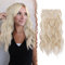 FESHFEN Clip in Extensions, 4PCs Lang Wellig Haarverlängerungen mit Clips Synthetik Gewellt Hellbeige Blond Mix Creme Blond Haarextension Wavy Haar Extensions Clip in Haarteil für Damen 40 cm