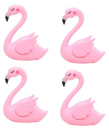 Amosfun 4stücke Flamingo Kuchenornamente Aus Kunststoff Flamingo Kuchendekor Ornament Auto Dekoration Und Wohndekor Für Tisch Und Esstisch