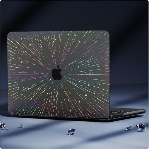 KEROM für MacBook Air 13 Hülle 2025 M4, 2024-2022 M3 M2 A3240 A3113 A2681, Ultradünne Transparent Schwarz Kunststoff Case und Tastaturschutz für MacBook Air 13'' M4/M3/M2 Chip (2022-2025), Planet