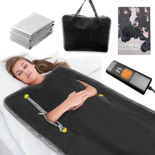 CIGAA Infrared Sauna Blanket for Relaxation and Detoxification, Portable Sauna Blanket with Handheld Controller and Storage Bag, Home Sauna Blanket