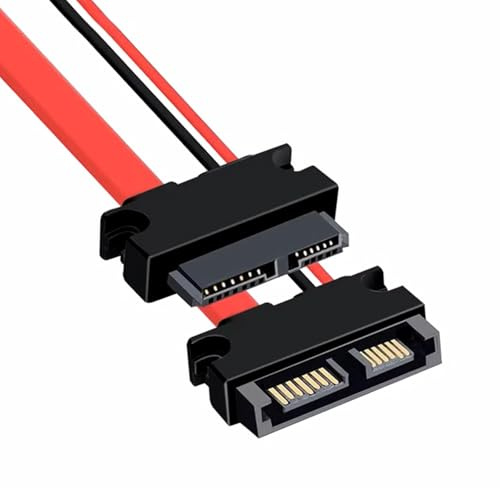 AYMBH Slimline SATA 13 (7+6) Pin Male to Female Extension Cable, 30cm, Supports SATA 3.0 6Gbps Bandwidth for Optical Drives, DVD R/W, Blu-ray, and Slimline Devices allowing flexible placement
