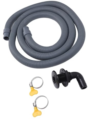 Kit de Instalación de Bomba de Achique 750GPH - Manguera Resistente a Alta Presión con Ajuste de 90 Grados - Solución de Plomería para Bomba de Achique de 6.56 Pies (BLACK)