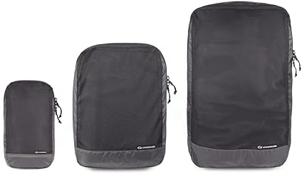 Lifeventure Ultralight Packing Cube (Set of 3) | Made from 30D siliconized Cordura® fabric for durability, Anti-Bacterial - Ideal for Travel
