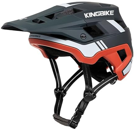 Fahrradhelm Mountainbike Helm Visier Abnehmbar MTB Helme für Herren Damen Erwachsene Jugend (Grau, M(55-58CM))