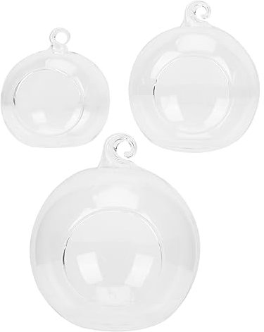 OSOLADY 3piezas Vasos De Vidrio Colgantes Transparentes Forma De Bola para Plantas De Terrario Decorativo para Interior y Exterior para Suculentas y Paisajes