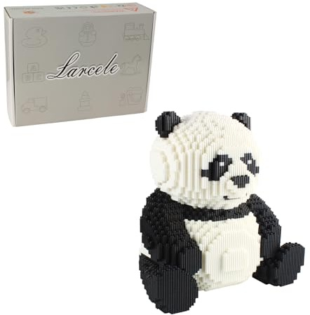 Larcele Groß Panda Bausteine Spielzeug Set, Mini Hund Bauklötze Kit für Jugendliche und Erwachsene, 7812 Stücke