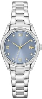 Lacoste Uhr mit DREI-Zeiger-Quarzwerk für Damen Kollektion Parisienne mit Silbernes Edelstahlarmband - 2001423