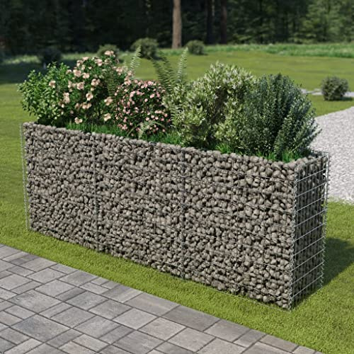 Tomostar Panier de Gabion, Gabion pour Pierre Panier à Pierre Lit surélevé à Gabion Acier galvanisé 270x50x100 cm