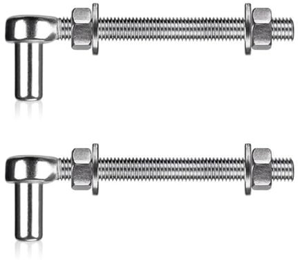 Scharnier Gartentor M16 x 150mm, 2 Stück 304 Edelstahl Torscharnier J-Bolzen Bolzen Haken Schwerlast Torangel für Doppelstabmattenzaun Metall Weidetor Tor