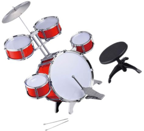 Mikinona 1 Satz Satz Schlagzeug Musikalisches Trommelspielzeug Jazz-Trommel Percussion-Musik- für Musikinstrumente Percussion - Musikalische Trommel Plastik rot