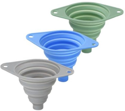 FooYee Set of 3 Foldable Funnels, Funnels for Filling Bottles or Containers, Small Narrow Neck Plastic Urn Filling Tool, Food Grade Plastic Cooking Set for Different Bottles and Bags