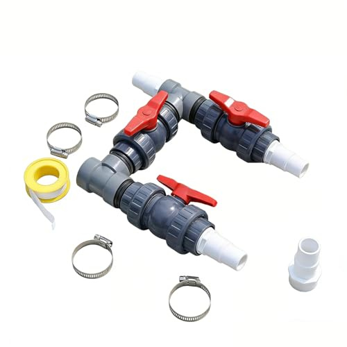 RATSTONE Bypass Pool Set, Bomba de Calor Pool Conector Set con Mangueras de 32 mm y 38 mm, Calefacción de Piscina para Una Óptima, Calefacción de Piscina Control del Suministro de Agua