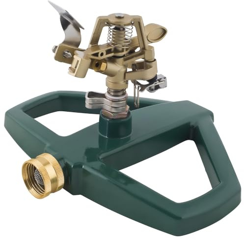 Melnor Impact Lawn Sprinkler, Metal Head & Metal Sled, Adjustable Angle and Distance, Waters Up to 85’ Diameter Circle