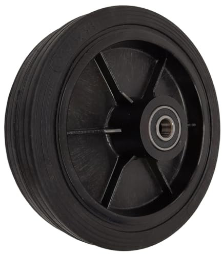 ZAB-S Rasenmäherrad Ø175 mm – Vollgummi Ersatzrad für Elektrorasenmäher, robustes Kunststoffrad (K175LL, 1 Stck.)