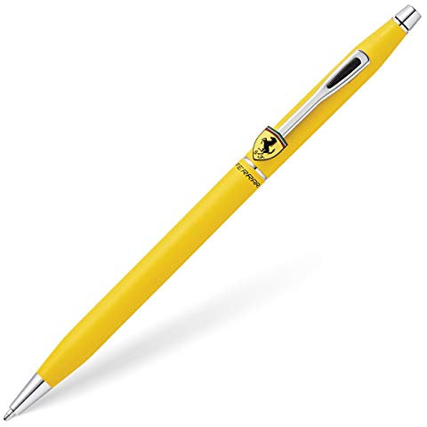 Cross Classic Century Ferrari Kugelschreiber (Strickstärke 0,7 mm, Schreibfarbe: schwarz, inkl. Premium Geschenkbox) mattgelb