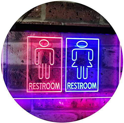 Restroom Male Female Boy Girl Toilet Dual Color LED Barlicht Neonlicht Lichtwerbung Neon Sign Rot & blau 400 x 300mm st6s43-i3029-rb