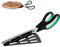 Relaxdays 2 x Pizzaschere mit Pizzaheber, Edelstahl Küchenschere, spülmaschinenfester Pizzaschneider, schwarz-grün