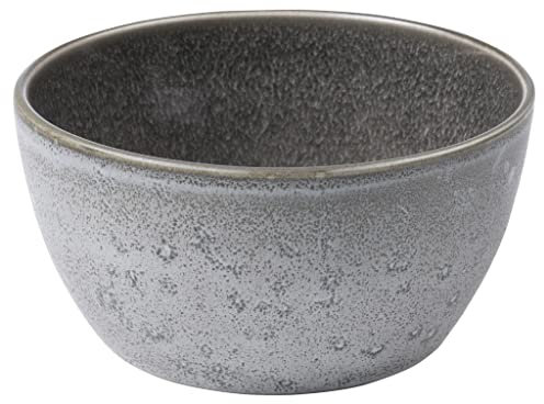 BITZ Schüssel, Schale, Müslischale, Snackschale aus Steingut, 14 cm im Durchmesser, Grau/Grau