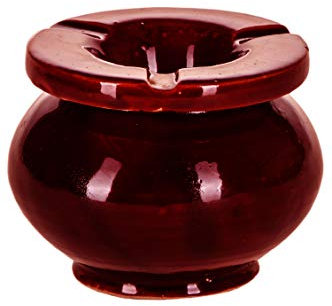 Orientalischer Aschenbecher für draußen mit Deckel Blida – Bordaux 10cm Groß | Marokkanischer Windaschenbecher aus Keramik | Sturmaschenbecher als Geschirr & Dekoration