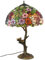Yjmgrowing Tiffany Style Tischleuchte mit 16 Retro Stained Glass Shade Schlafzimmer Nachttischlampe für Study Room Cafe Nachtbeleuchtung mit Resin Base,E27 (40 * 67 cm)