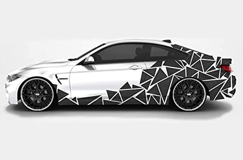 Grafic Adesivi fiancate Auto Triangoli Set Completo Camouflage per Auto Car Decal Racing Sticker Decorazione fiancate Sport (Nero)