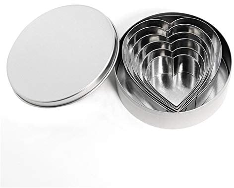 6 pezzi a forma di cuore tagliabiscotti in acciaio inox biscotti tagliabiscotti muffin fondente fai da te modello mousse