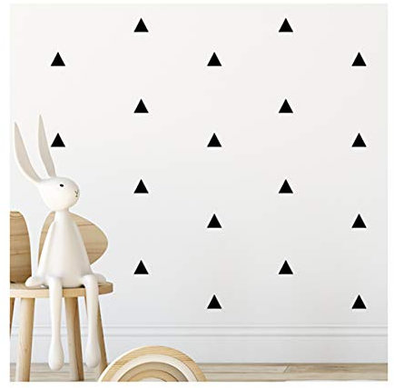 StickerDeen Vinyl-Aufkleber, dreieckig, Arizona-Stil, Polygon-Form, Dekoration, abnehmbar, für Fenster, Möbel, Kinderzimmer, Geschenk, 80 Stück (schwarz)