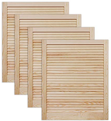 ben+camilla.com Lamellentür Holztür Natur 717 x 594 x 21 mm mit geschlossenen Lamellen für Regale, Schränke, Möbel | Kiefer Holz unbehandelt | Vierer Paket 4-er Pack